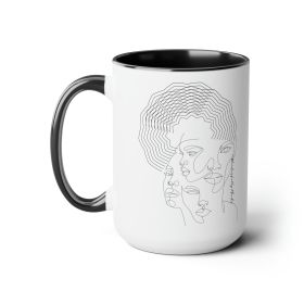 Accent Ceramic Coffee Mug 15oz - Every Woman Is Wonderfully Made Black Illustration