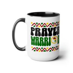 Accent Ceramic Coffee Mug 15oz - Prayer Warrior - Christian Inspiration Africa, Black