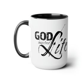 Accent Ceramic Coffee Mug 15oz - God Inspired Life Black Illustration