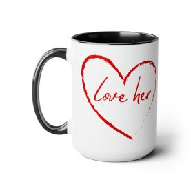 Accent Ceramic Coffee Mug 15oz - Say It Soul Love Her, Red