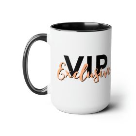 Accent Ceramic Coffee Mug 15oz - Vip Exclusive Black And Beige - Affirmation