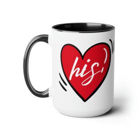 Accent Ceramic Coffee Mug 15oz - Say It Soul His Heart, Couples