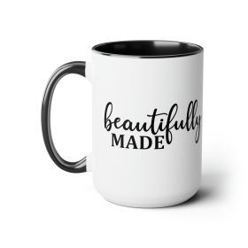 Accent Ceramic Coffee Mug 15oz - Beautifully Made - Inspiration Affirmation, Black