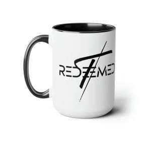 Accent Ceramic Coffee Mug 15oz - Redeemed Cross Black Illustration