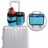 Travel Cup Holder Fits Roll on Suitcase Handles Luggage Cup Holder Bag with Shoulder Strap for Drink Beverages Coffee Mugs(Blue)