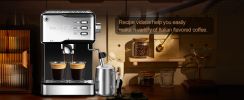 Geek Chef Espresso Machine, Espresso and Cappuccino latte Maker 20 Bar Pump Coffee Machine Compatible with ESE POD capsules filter&Milk Frother Steam