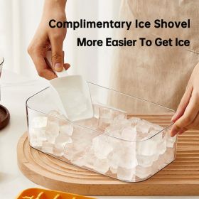 Ice Cube Tray With Lid And Bin, 64 Pcs Ice Cubes Molds, Ice Trays For Freezer, Ice Cube Tray Mold, With 2 Trays, Ice Freezer Container, Spill-Resistan (Color: White)