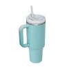 Mug Tumbler with Handle Insulated Tumbler with Lids Straw Stainless Steel Coffee Cups with Adjustable Strap Water Bottle Pouch