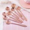 8Pcs Stainless Steel Flower Spoon Coffee Tea Spoon Cute Ice Cream Dessert Spoon Silver Christmas Gifts Kitchen Tableware Decor