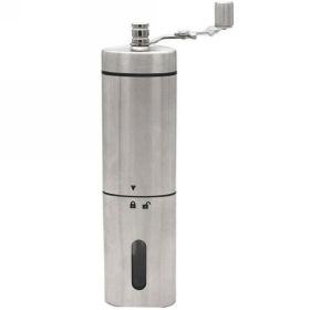 Portable Home Manual Coffee Grinder Stainless Steel with Ceramic Burr Bean Mill (Color: Silver, Type: Coffee Grinder)