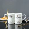 2 Pcs Valentine's Day Gift-Ceramic Couple Kiss Mugs Mr and Miss Couple Mugs