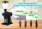 Electric coffee grinder commercial espresso grinding for bean bin capacity of 1000g 1000W