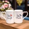 2 Pcs Valentine's Day Gift-Ceramic Couple Kiss Mugs Mr and Miss Couple Mugs