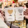 2 Pcs Valentine's Day Gift-Ceramic Couple Kiss Mugs Mr and Miss Couple Mugs