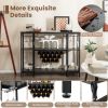 Simple Industrial Wine Rack Wine with Storage Shelves